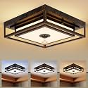 LED Motion Sensor Outdoor Ceiling Light Dusk to Dawn Black Brushed Gold