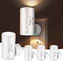 LED Night Lihgt Dimmable Plug into Wall,Night Lights Plug in,Cool White 4000K(0-300 LM), Light Sensor Dusk to Dawn Nightlight,for Hallway Bathroom,Bedroom 4- Pack