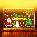 LED Note Board with Colors 12-Color Illuminated Acrylic Drawing Board - Dry-Erase Night Light with Stand for Home/Office/Gift/Festival (8“*8”)