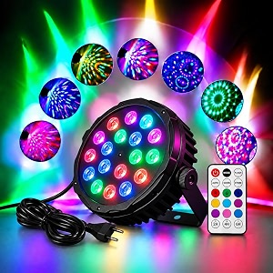 led par stage light with remote control  dj party light for disco events amp home decoration  7-channel mode  18led djlyt