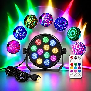 led par stage light with remote control  dj party light for disco events amp home decoration  7-channel mode  12led djlyt