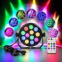 LED PAR Stage Light with Remote Control | DJ Party Light for Disco, Events &amp; Home Decoration | 7-Channel Mode | (12LED DJLYT)