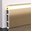 Led Skirting Baseboard 3in x 3 6 10 13 16 20 23 26 30 33 Ft, Aluminum Skirting Board Indirect Lighting Crown Molding/Wall Base, Surface-Mounted(Gold,L 4M/13fT)