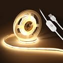LED Strip Lights, COB Touch Dimmable 5V USB 3000K Warm White (6.56ft/2m)