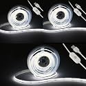 Led Strip Lights Touch Dimmable 5V USB COB 6500K White 6.56ft/2m (3Pack)