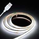 Short LED Strip Lights, COB 5V USB White 6500K (3.28FT)