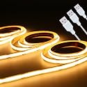 COB LED Strip Lights, 3000K Warm White, 5V USB 3 Pack (3.28FT/1M)