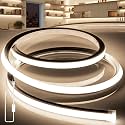 LED Strip Lights Neutral White 4000K,98.4ft 110-120V Neon Rope Lights,Flexible Silicone Outdoor Waterproof Neon Strip Lights for Bedroom,Mirror,Kitchen Cabinet, Living Room,Halloween Decor