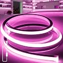 LED Strip Lights Pink,9.8ft 110-120V Neon Rope Lights,Flexible Silicone Outdoor Waterproof Neon Strip Lights for Bedroom,Mirror,Kitchen Cabinet, Living Room,Halloween Decor