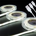 Short LED Strip Lights, 5V USB COB 6500K Bright White (3.28FT/3Pack)