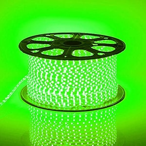 led strip rope light waterproof ip65 ceiling lightdecorativeled lights with adapter for diwali light  home decoration  christmas  festival lights  5 meter color- green silicone rubber 