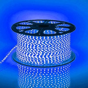 led strip rope light waterproof ip65 ceiling lightdecorativeled lights with adapter for diwali light  home decoration  christmas  festival lights  20 meter color- blue silicone rubber 