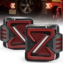 LED Tail Lights For 2007-2018 Jeep Wrangler JK JKU,Z-Shaped Clear