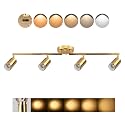 LED Track Lighting Kit 48W Track Light,Flexibly Rotatable Head(Gold)