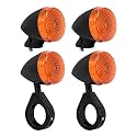 4Pcs LED Turn Signal Light Black-Orange Lens