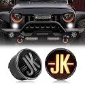 LED Turn Signal Lights Compatible with Wrangler JK JKU 2007-2018,Turn Signal&Parking Lights,Favorite of Off-Road Enthusiasts for JK,White&Yellow Light (Clear Lens)