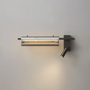 led wall light with built-in reading spotlight  3-color bedside wall lamp for bedroom hotels amp study area metal  acrylic modern wall fixture for soft ambient amp task lighting