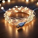 10 Meter Copper Fairy String Lights with USB Cable for Home Decoration, Warm White (Pack of 10)