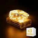 10 Meter Copper Fairy String Lights with AAA Cell for Home Decoration, Warm White (Pack of 3), Batteries Not Included
