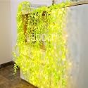 Artificial Leaf Curtain LED String Light, 200 LEDs, 8 Modes, Remote Control, Adjustable Brightness, AC Plug - for Home (Warm White) 3 Meter-Copper.