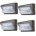 ledmo 120W LED Wall Pack Light 4 Pack Dusk to Dawn with Photocell Outdoor Commercial Industrial Lights 840W HPS HID Equivalent 5000K Security Flood Lighting for Buildings,Warehouse, Parking,Yard