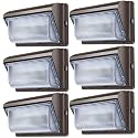 ledmo 120W LED Wall Pack Light - Size Update 6 Pack Dusk to Dawn Outdoor Lighting with Photocell Commercial Industrial Lights for Bay,Shop,Garage,Barn,Warehouse,Building,Yard 5000K