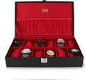 LEDO Men's & Women's Watch Box Holder Organizer Case Black color with Cherry Velvet Watch Box