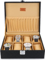 LEDO Watch Box , Watch Case , With 8 Slots Of Watches In Black Colour Watch Box