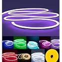 Neon LED Strip Light 16.4ft/5m 12V DC 600 SMD2835 LEDs Waterproof Flexible LED NEON Light for Indoors Outdoors Decor [ Purple | Free Power Adapter]