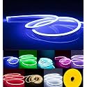 Neon LED Strip Light 16.4ft/5m 12V DC 600 SMD2835 LEDs Waterproof Flexible LED NEON Light for Indoors Outdoors Decor [ Blue | No Power Adapter]
