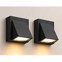 LEDURE 3W K-Shape Up Down Outdoor LED Wall Light|Warm White Pack of 2