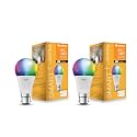 LEDVANCE 12W Smart Wi-Fi B22d LED Lamp | 16 Million Colors | Shades of White + Tuneable + Dimmable | Music Sync | Compatible with Amazon Alexa and Google Assistant | Pack of 2