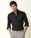 Lee Cross Men Solid Casual Black Shirt
