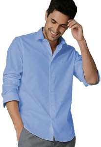 lee cross men solid casual blue red shirt