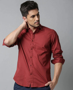 lee cross men solid casual blue red shirt