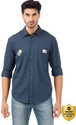 LEE Men Solid Casual Blue Shirt