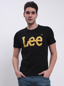 LEE Solid Men Crew Neck Black T-Shirt