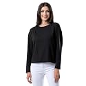 Lee Women's Crew Neck Cropped Waffle Knit Pullover Top