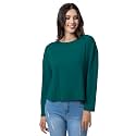 Lee Women's Crew Neck Cropped Waffle Knit Pullover Top