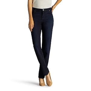 Lee Womens Petite Relaxed Fit Straight Leg