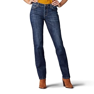 Lee Womens Petite Relaxed Fit Straight Leg