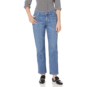 Lee Womens Petite Relaxed Fit Straight Leg