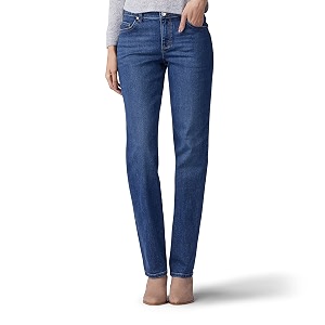 Lee Womens Petite Relaxed Fit Straight Leg
