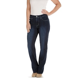 Lee Womens Petite Relaxed Fit Straight Leg