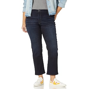 Lee Womens Petite Relaxed Fit Straight Leg