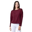 Lee Women's Crew Neck Cropped Waffle Knit Pullover Top
