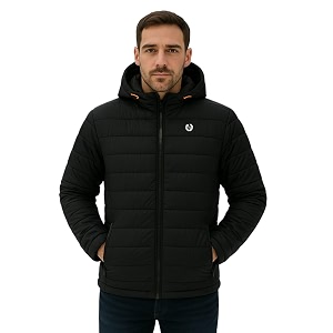 Leebonee Mens Solid Quilted Puffer Jacket with
