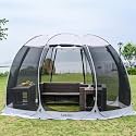 LEEDOR Pop Up Screen House, 6-10-15 Person Outdoor Screen Tent，Camping Screen Room with Carry Bag, Screened Gazebo with Mosquito Netting, Instant UV Resistant Sun Shelter for Garden, Patio, Backyard