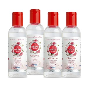 leeford leeglys glycerin with rose water for dry chapped damaged skin amp diaper rashes  soothes softens amp locks in moisture  multipurpose skin protectant 100ml pack of 4