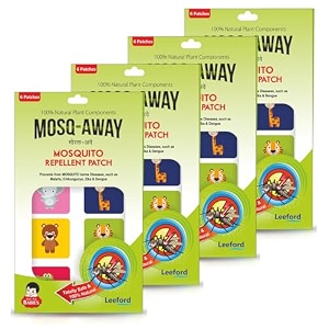 leeford mosq away mosquito repellent patches pack of 4 24 patches natural repellent mosquito patches for kids babies amp adults  mosquito repellent stickers for travel outdoor indoor  8 hrs protection